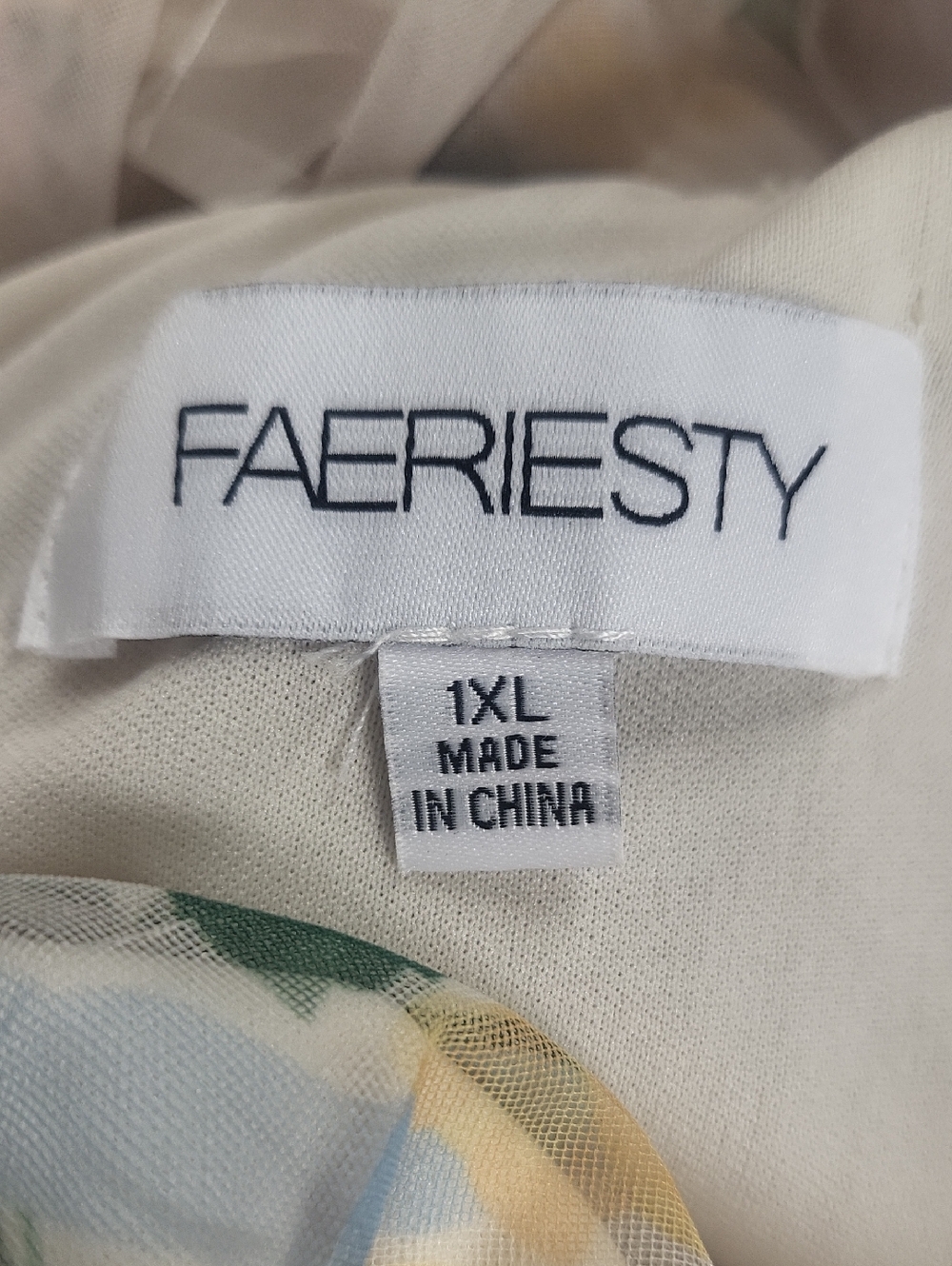 Faeriesty Ruched Bustier Ruffle Trim Hem Floral Print Tube Maxi Dress Size 1XL - Picture 16 of 16